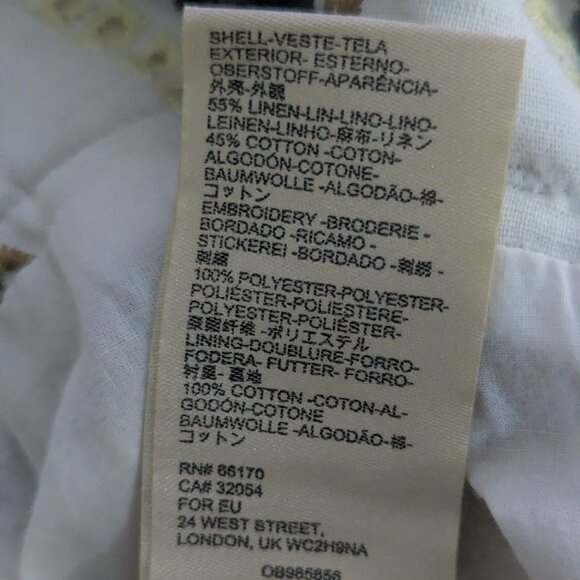 Anthropologie - Embroidered linen Striped Boho Wide Leg High Rise Eyelet Pants - Picture 6 of 9